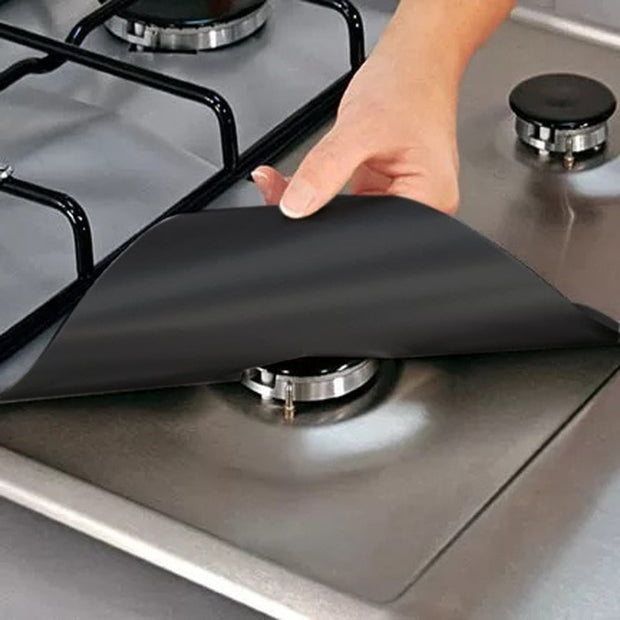 1 / 4PC Estufa Protector de cubierta Revestimiento Protector de estufa de Gas 50%off Hoy Solo