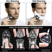 Afeitadora facial electrica para hombres regargable inteligente USB de carga rapida